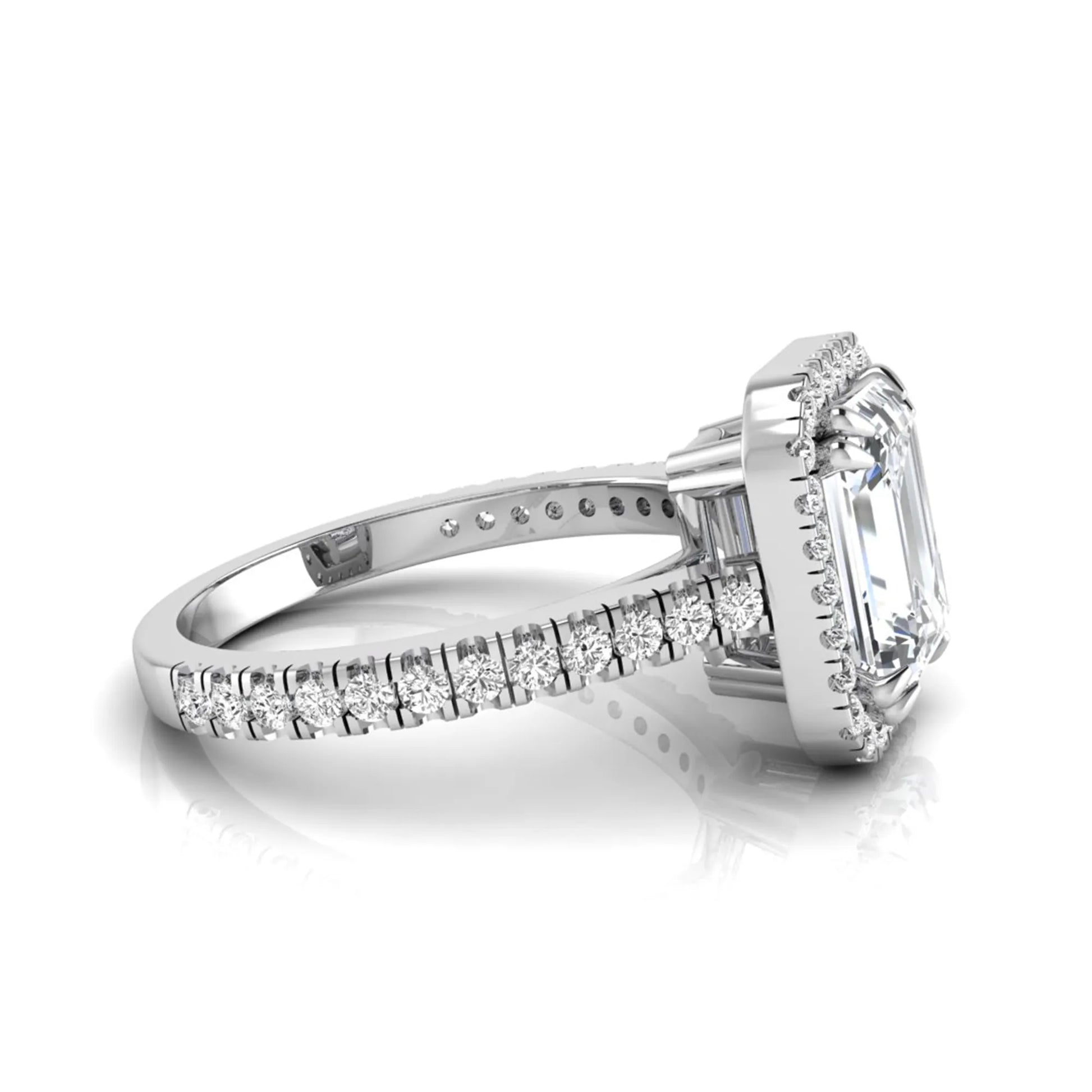 Princess Cluster Prong Set Lab Grown Diamond Engagement Ring