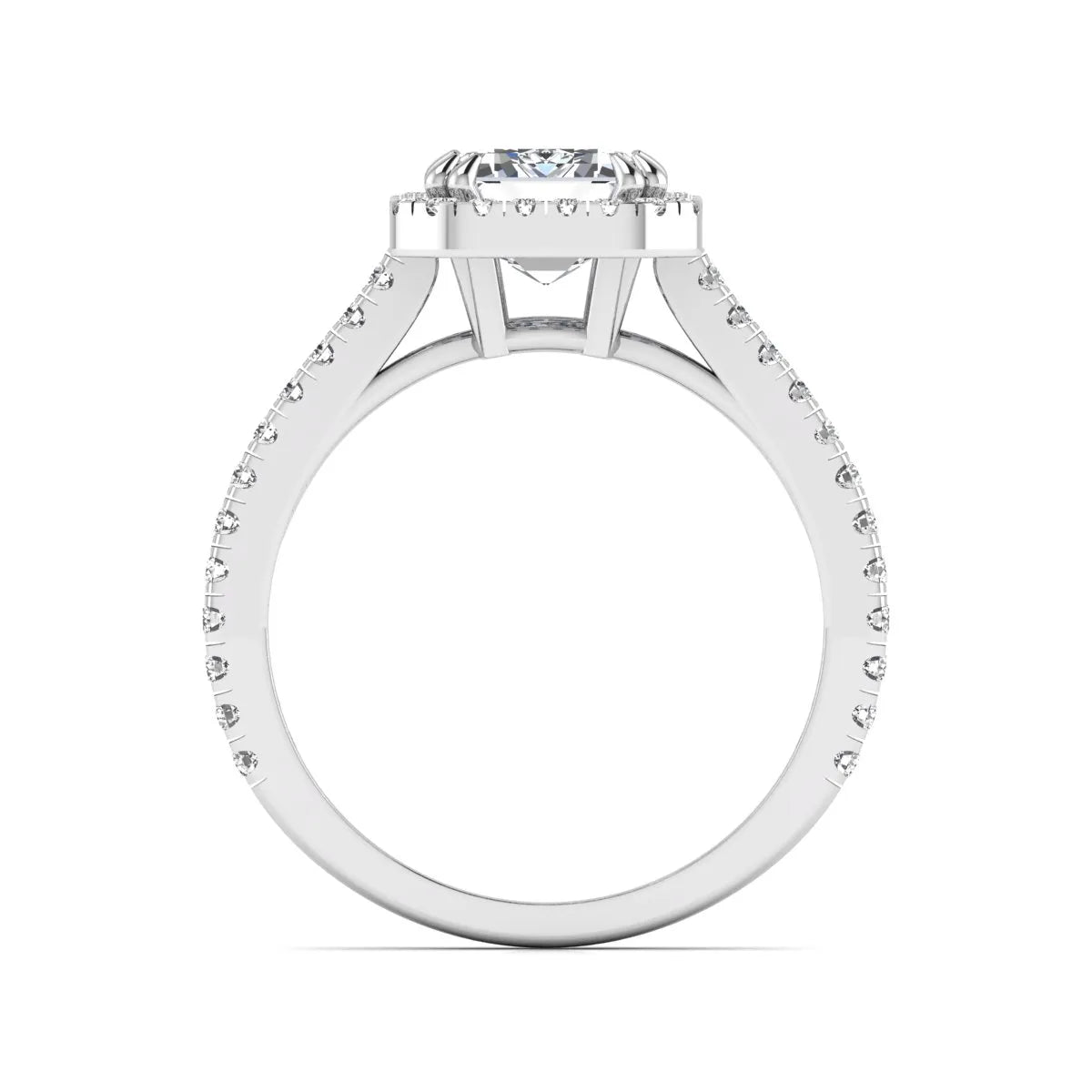 Princess Cluster Prong Set Lab Grown Diamond Engagement Ring