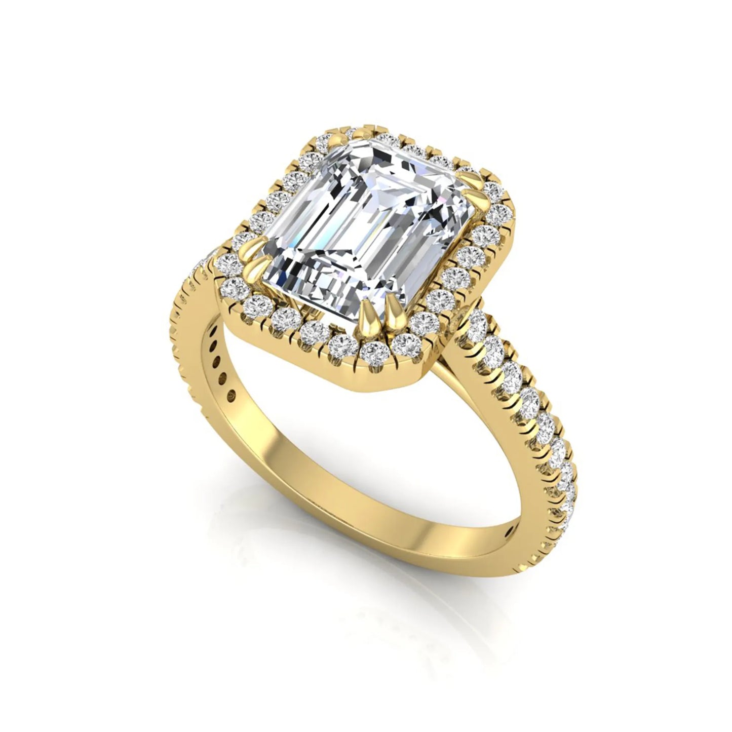 Princess Cluster Prong Set Lab Grown Diamond Engagement Ring