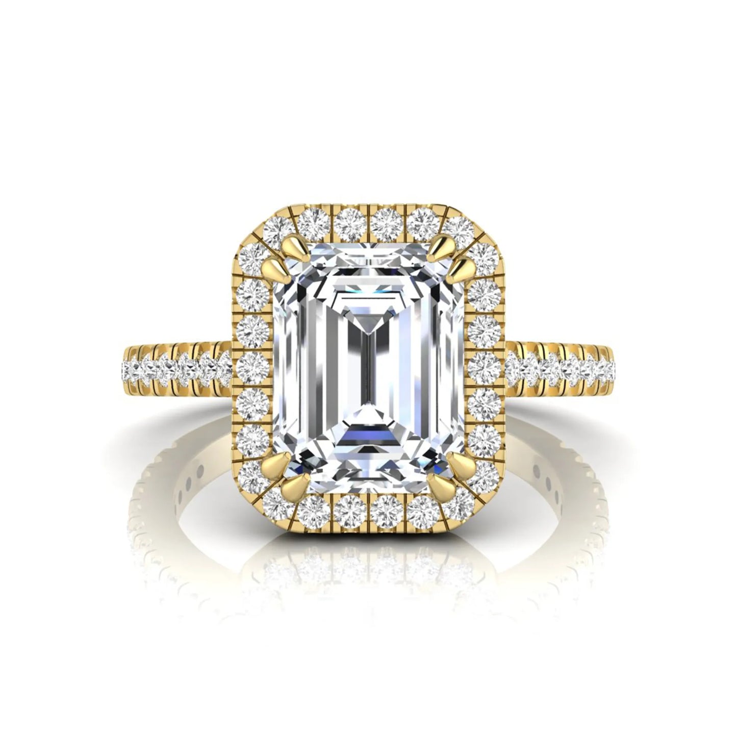 Princess Cluster Prong Set Lab Grown Diamond Engagement Ring