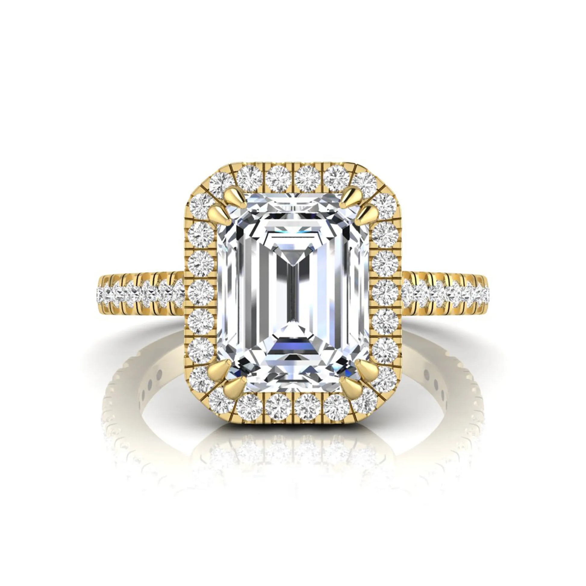 Princess Cluster Prong Set Lab Grown Diamond Engagement Ring