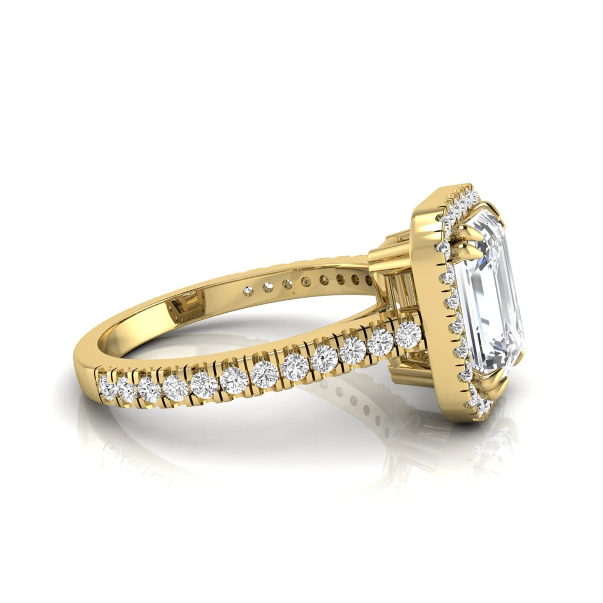 Princess Cluster Prong Set Lab Grown Diamond Engagement Ring