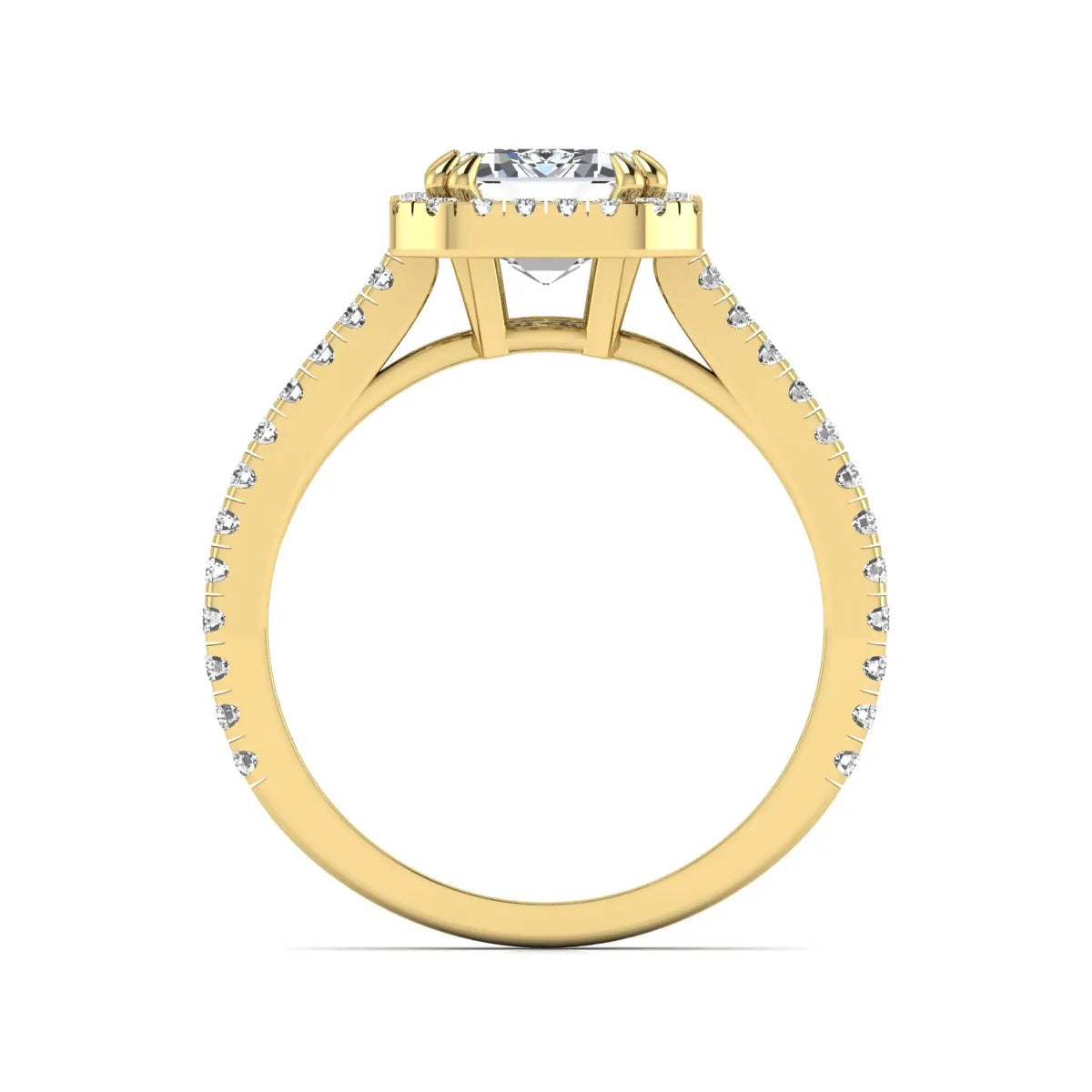 Princess Cluster Prong Set Lab Grown Diamond Engagement Ring