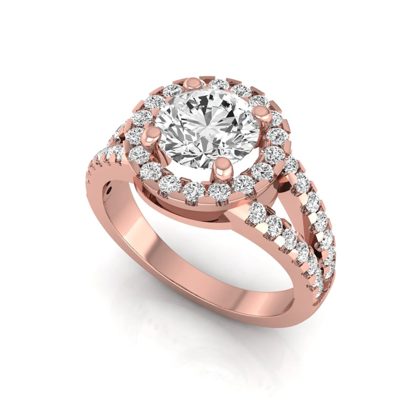 Princess Cluster Prong Set Lab Grown Diamond Engagement Ring