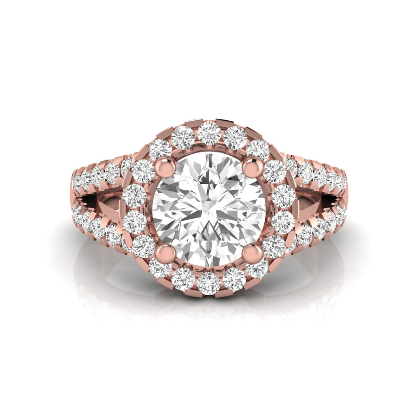 Princess Cluster Prong Set Lab Grown Diamond Engagement Ring