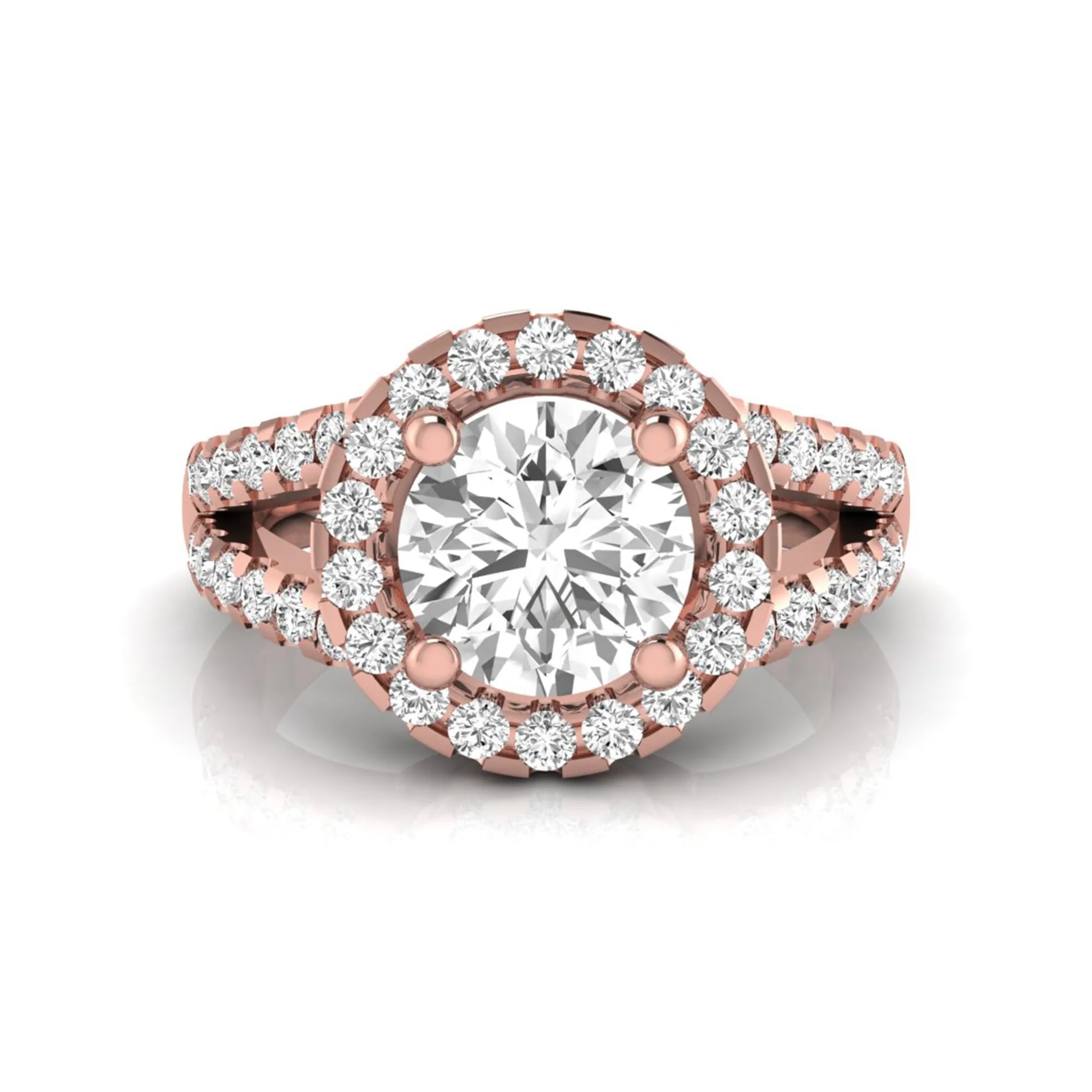 Princess Cluster Prong Set Lab Grown Diamond Engagement Ring