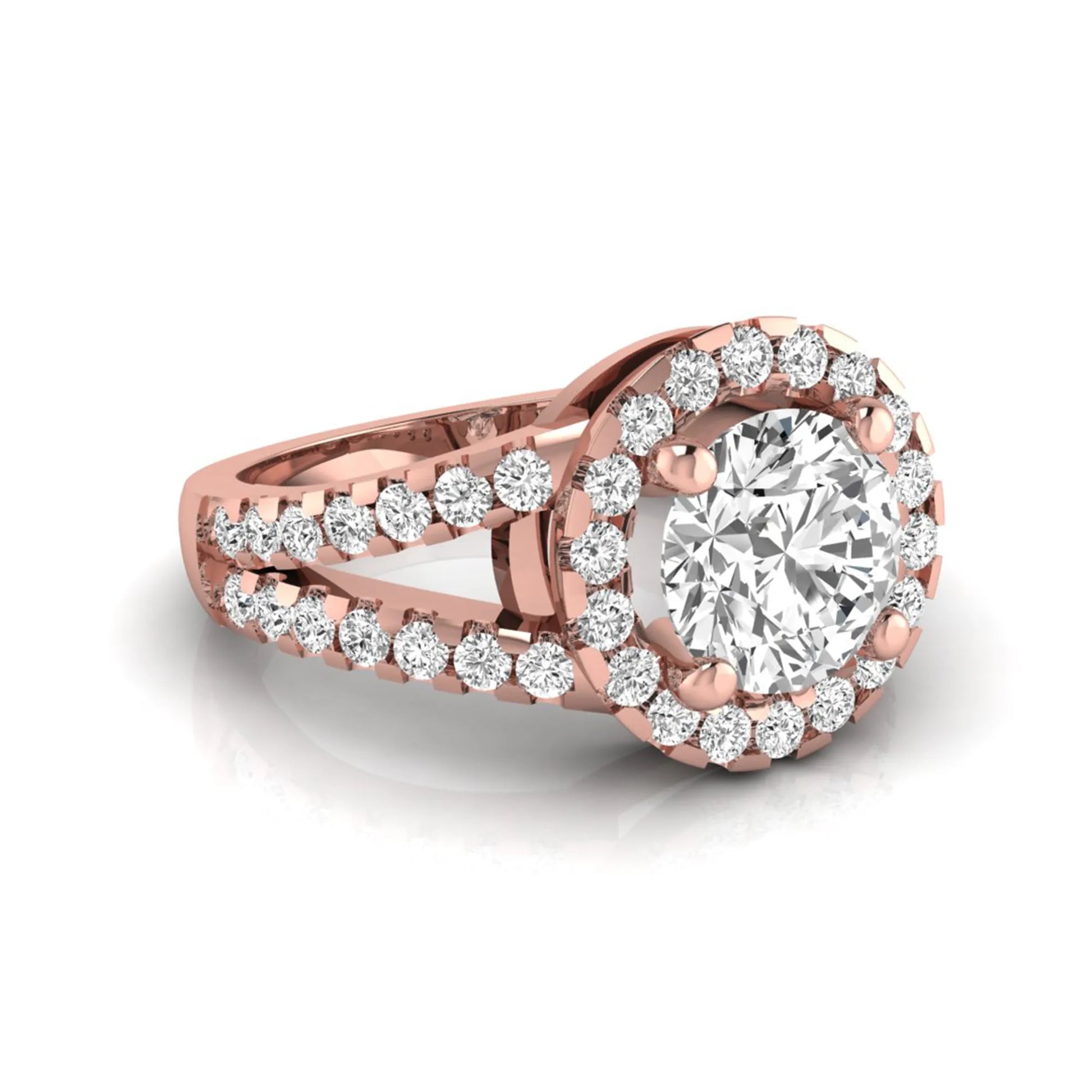 Princess Cluster Prong Set Lab Grown Diamond Engagement Ring