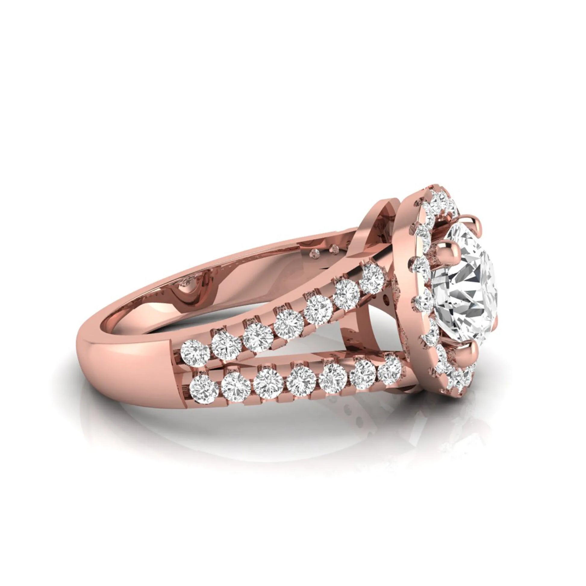 Princess Cluster Prong Set Lab Grown Diamond Engagement Ring