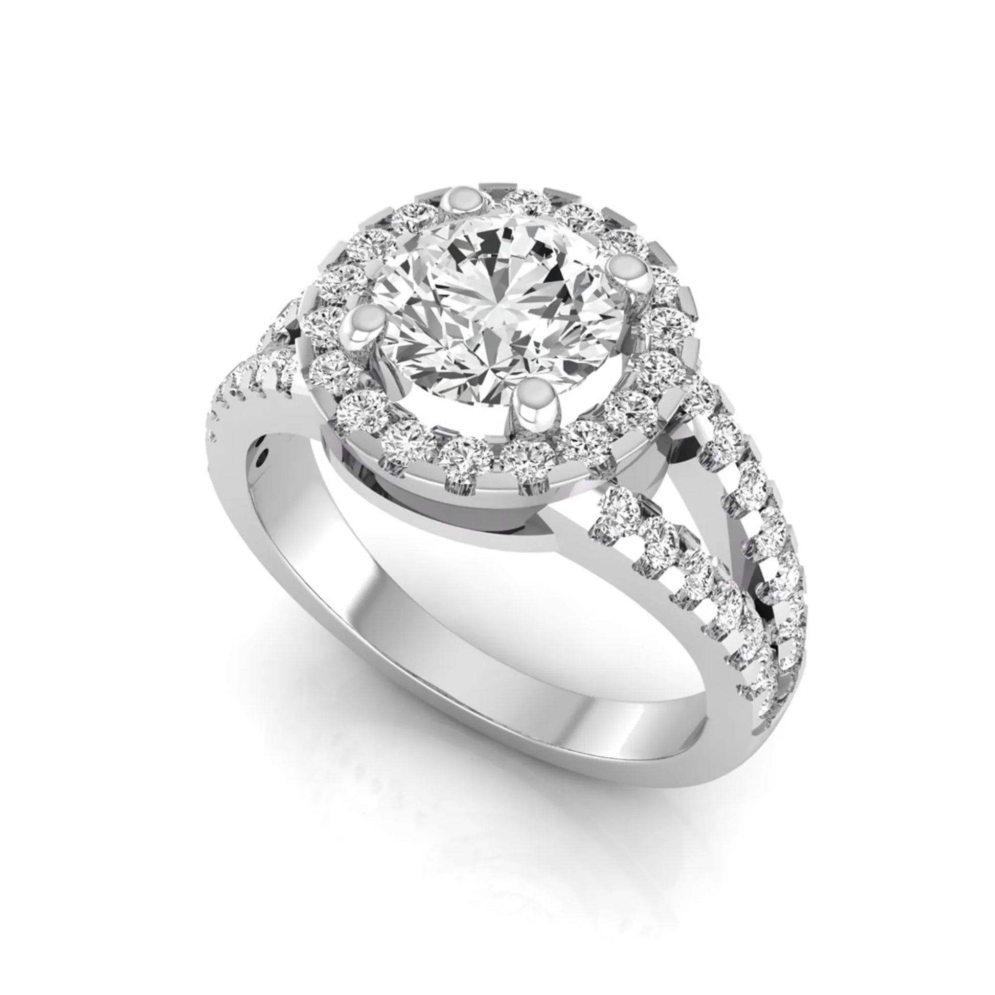 Princess Cluster Prong Set Lab Grown Diamond Engagement Ring