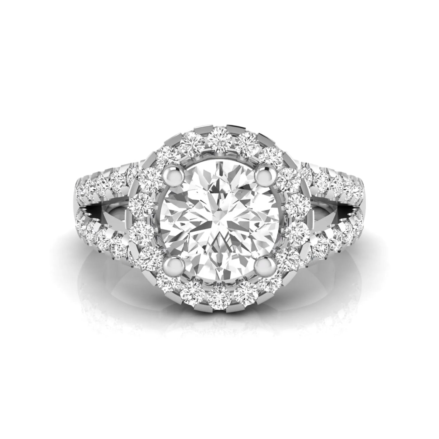 Princess Cluster Prong Set Lab Grown Diamond Engagement Ring