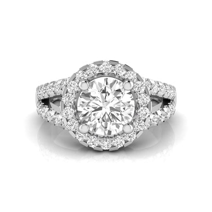 Princess Cluster Prong Set Lab Grown Diamond Engagement Ring