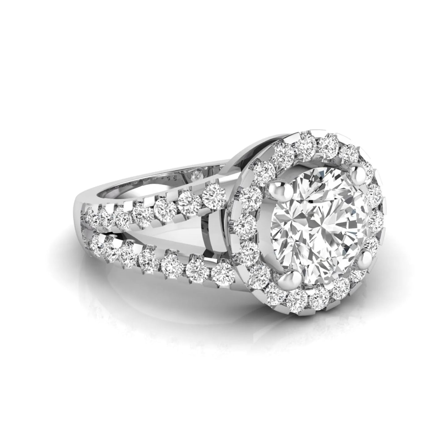 Princess Cluster Prong Set Lab Grown Diamond Engagement Ring