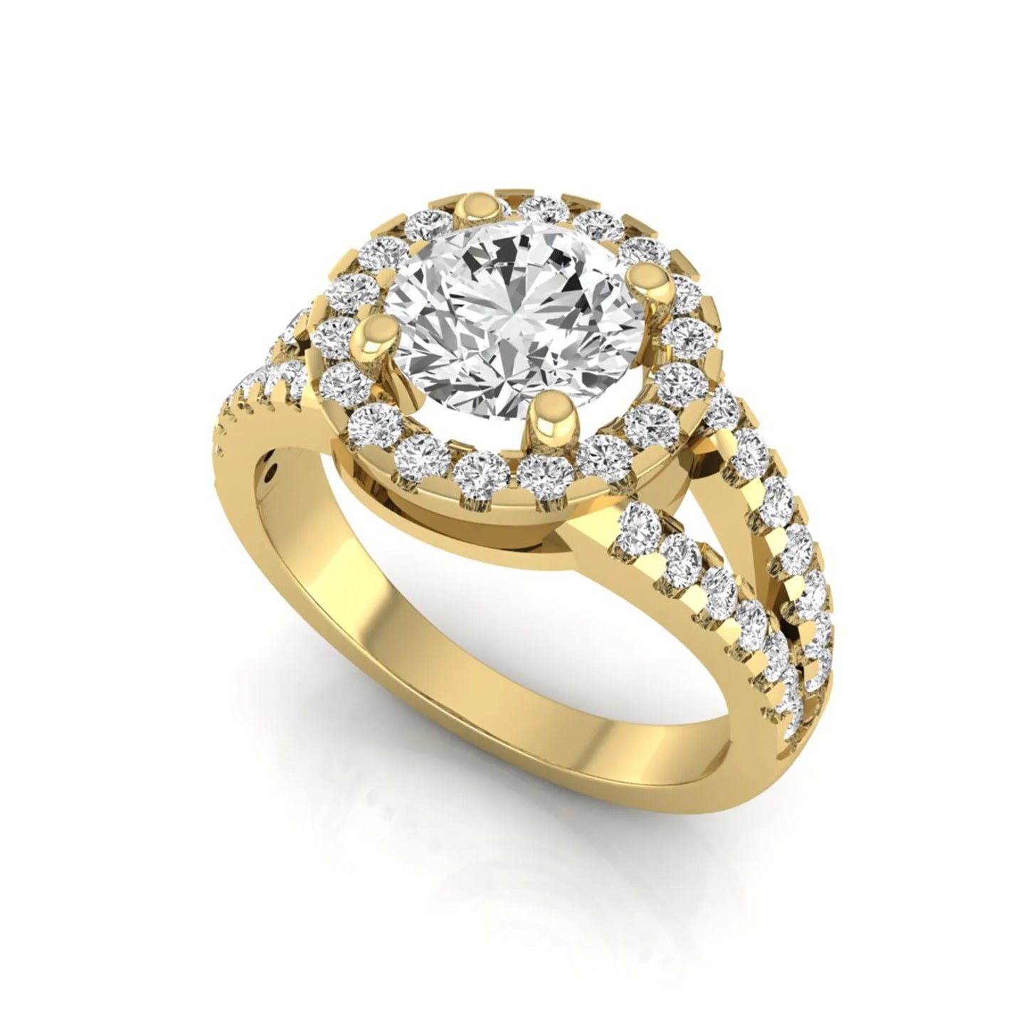 Princess Cluster Prong Set Lab Grown Diamond Engagement Ring