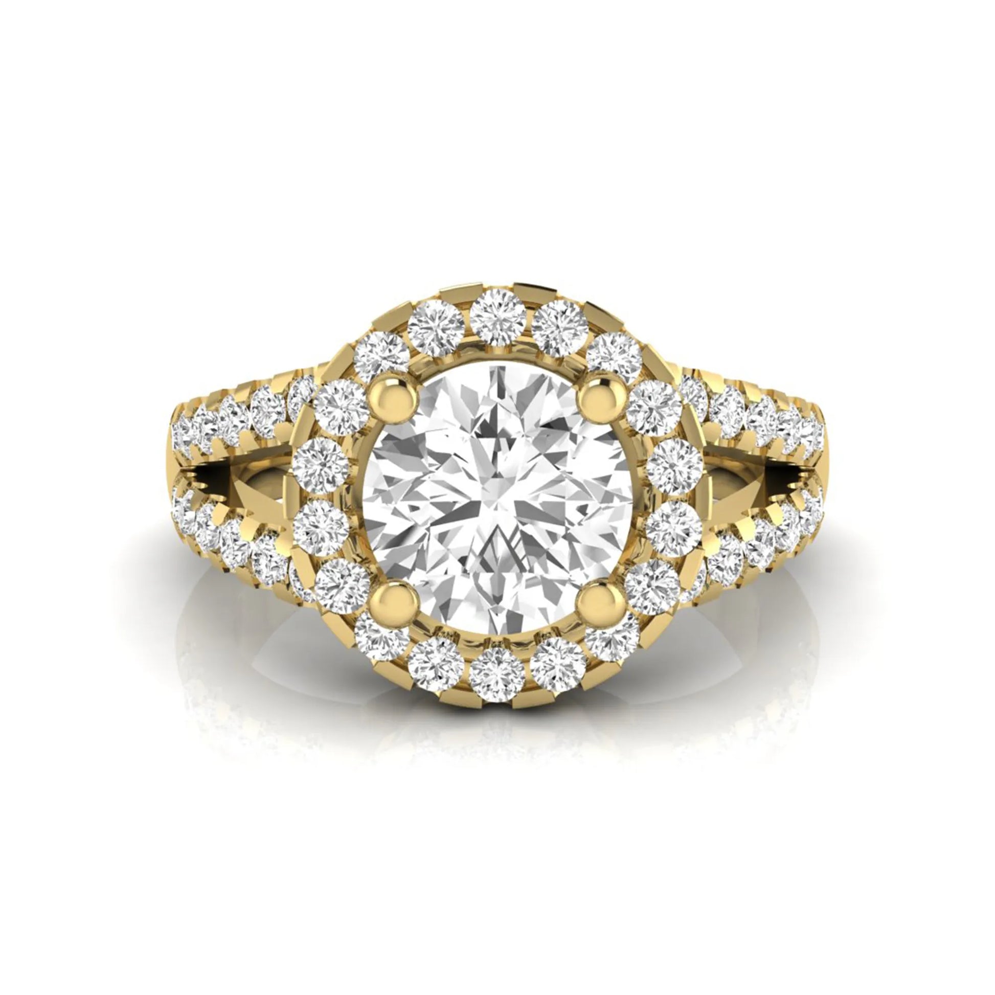 Princess Cluster Prong Set Lab Grown Diamond Engagement Ring