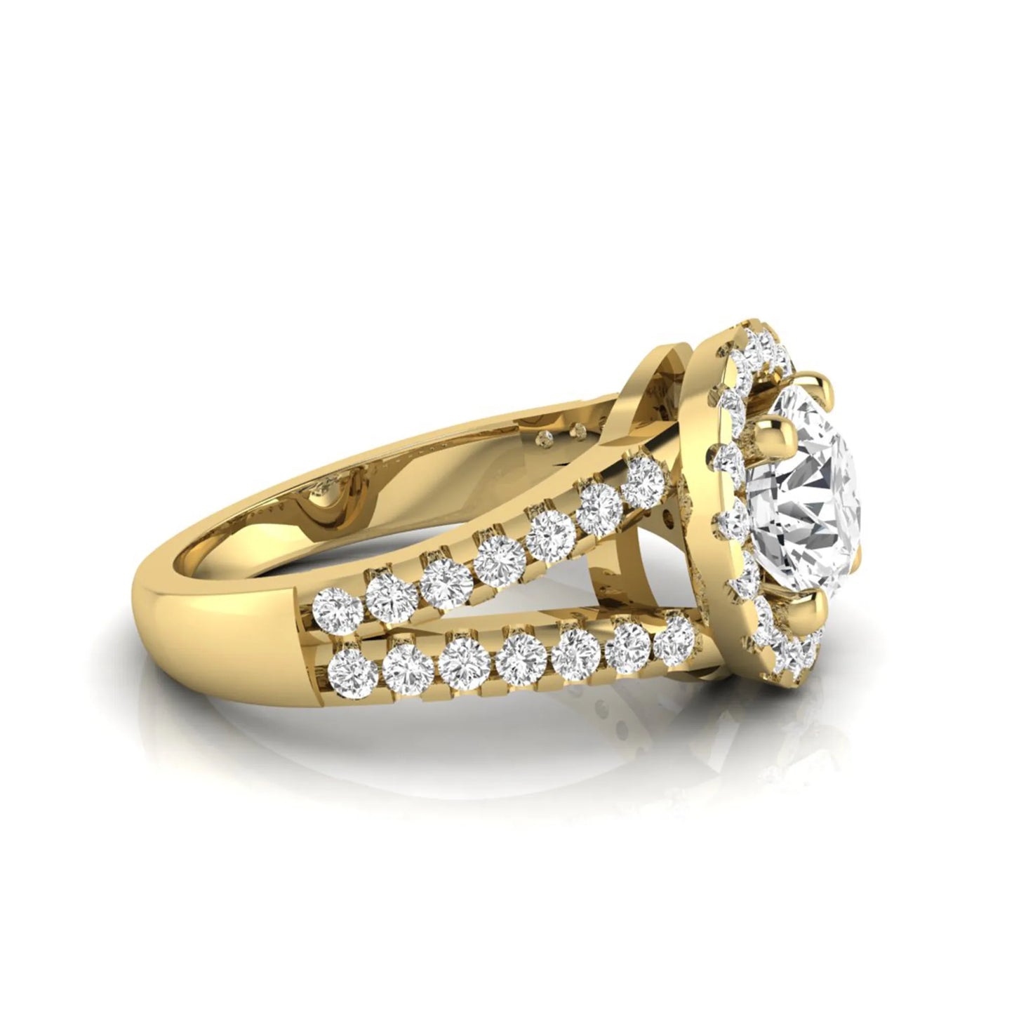Princess Cluster Prong Set Lab Grown Diamond Engagement Ring