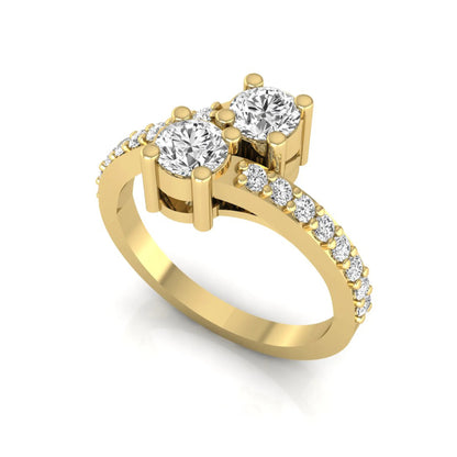Princess Cluster Prong Set Lab Grown Diamond Engagement Ring