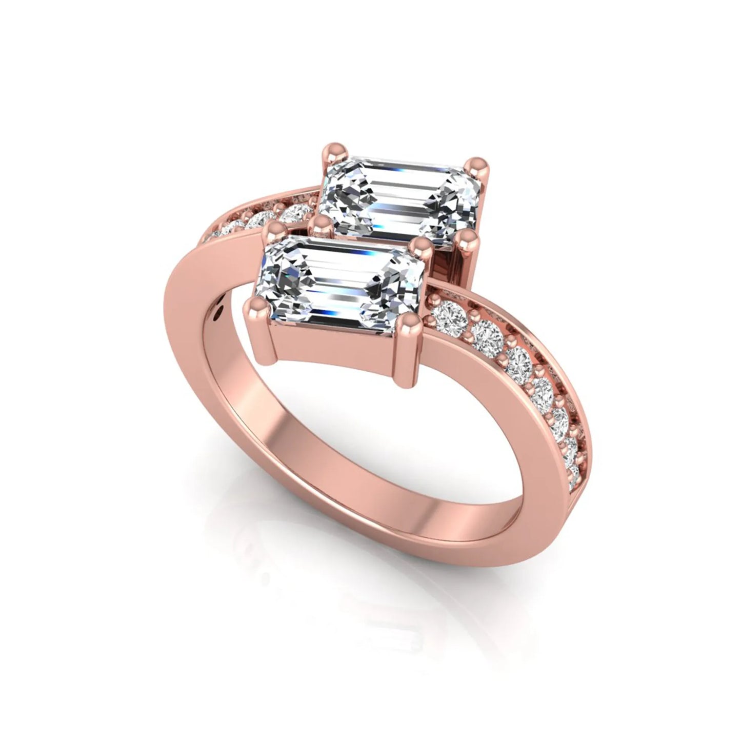 Princess Cluster Prong Set Lab Grown Diamond Engagement Ring