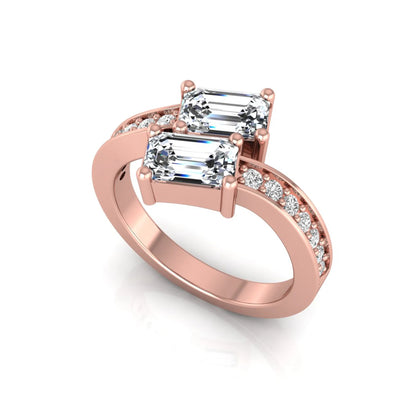 Princess Cluster Prong Set Lab Grown Diamond Engagement Ring