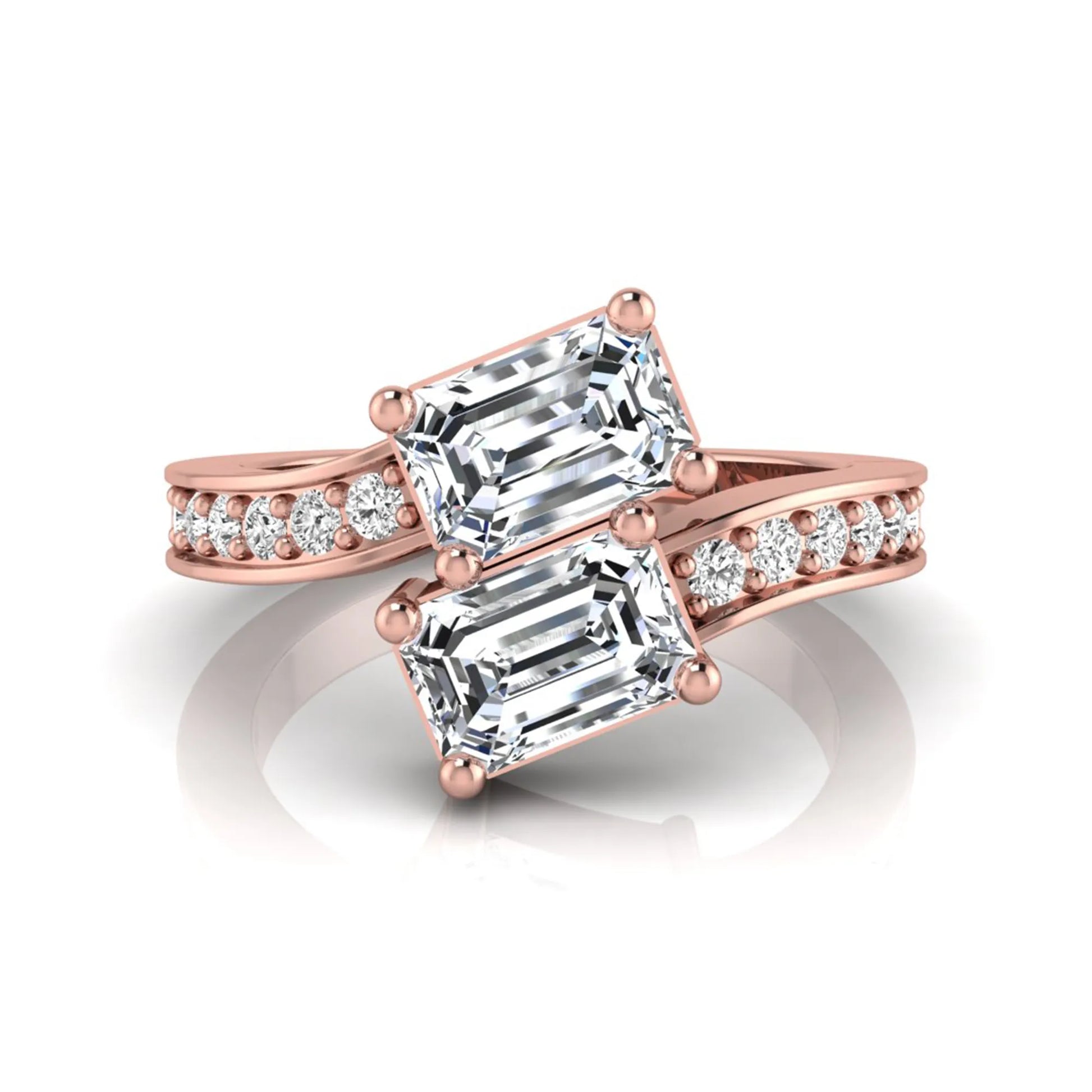Princess Cluster Prong Set Lab Grown Diamond Engagement Ring