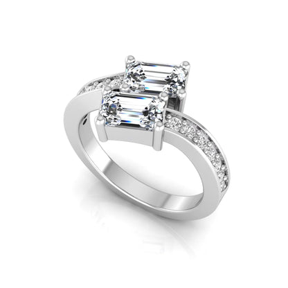 Princess Cluster Prong Set Lab Grown Diamond Engagement Ring