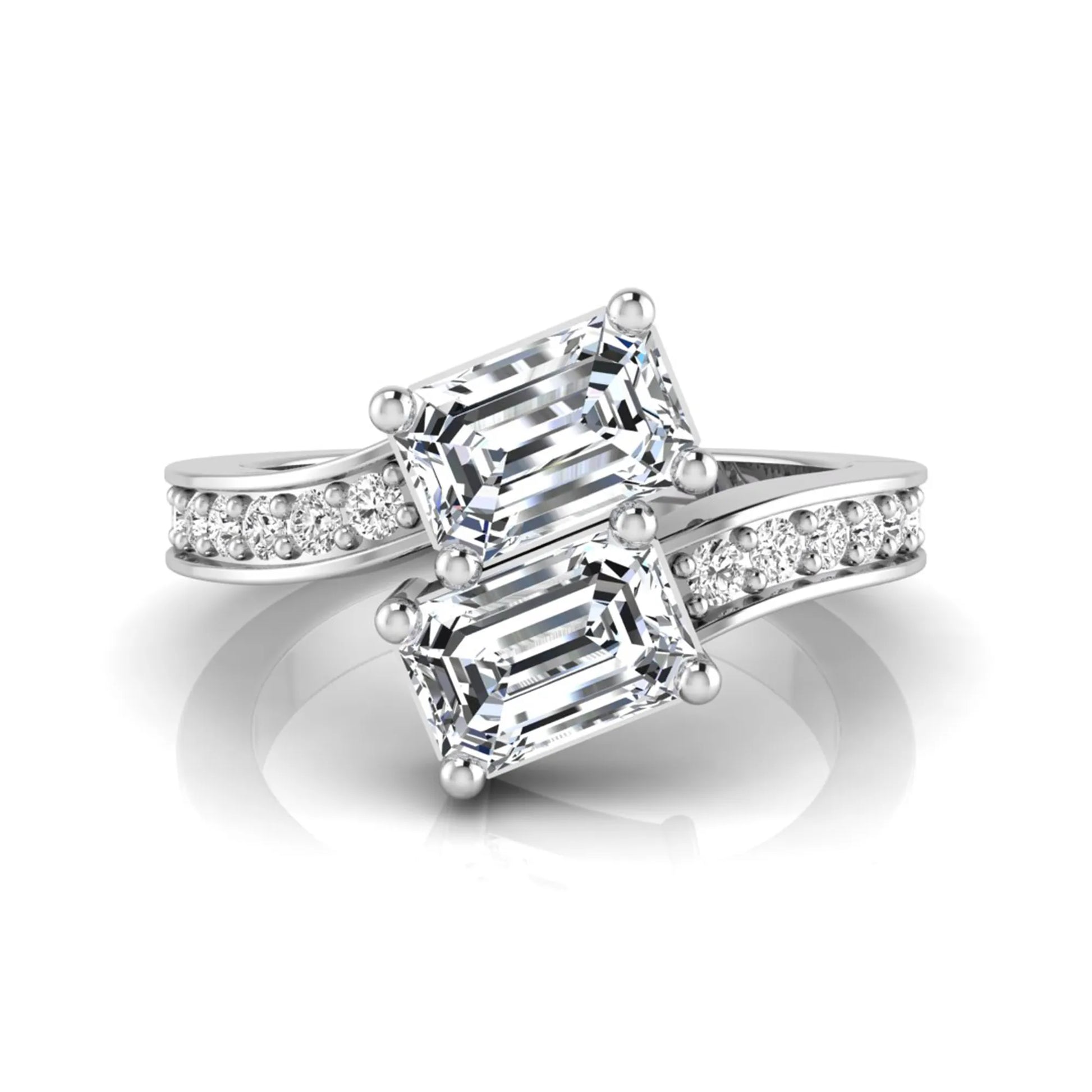 Princess Cluster Prong Set Lab Grown Diamond Engagement Ring