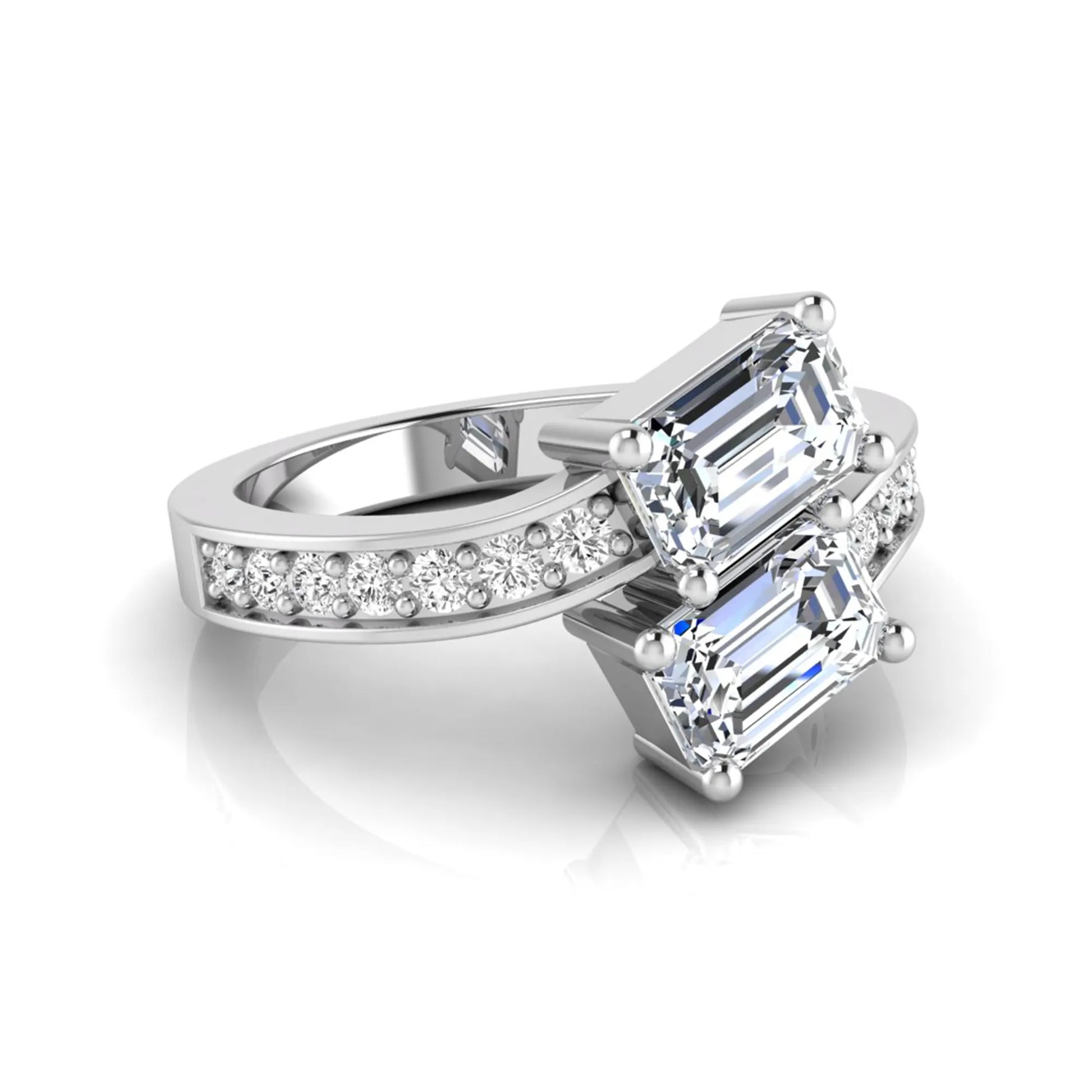 Princess Cluster Prong Set Lab Grown Diamond Engagement Ring