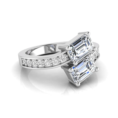 Princess Cluster Prong Set Lab Grown Diamond Engagement Ring