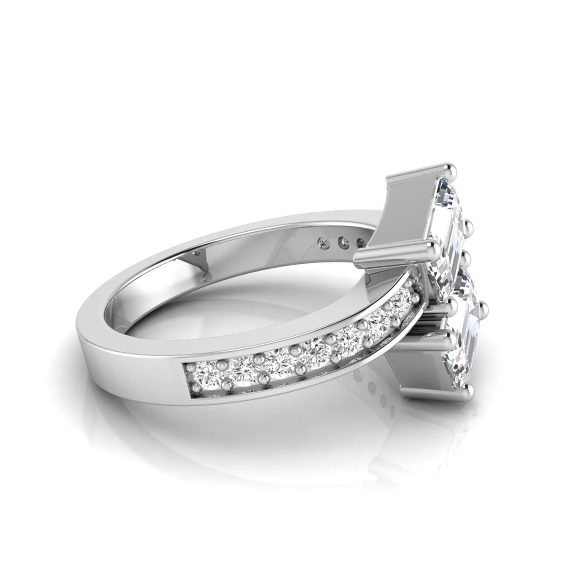 Princess Cluster Prong Set Lab Grown Diamond Engagement Ring