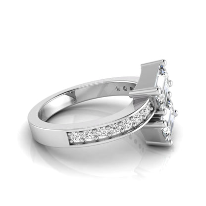 Princess Cluster Prong Set Lab Grown Diamond Engagement Ring