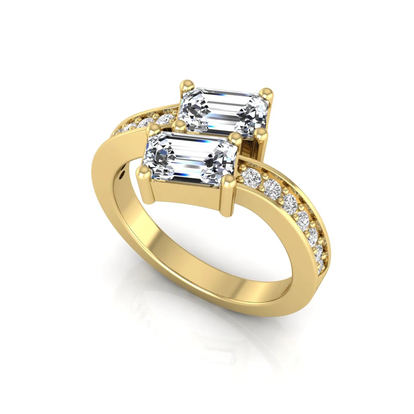 Princess Cluster Prong Set Lab Grown Diamond Engagement Ring