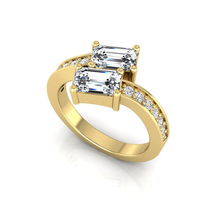Princess Cluster Prong Set Lab Grown Diamond Engagement Ring