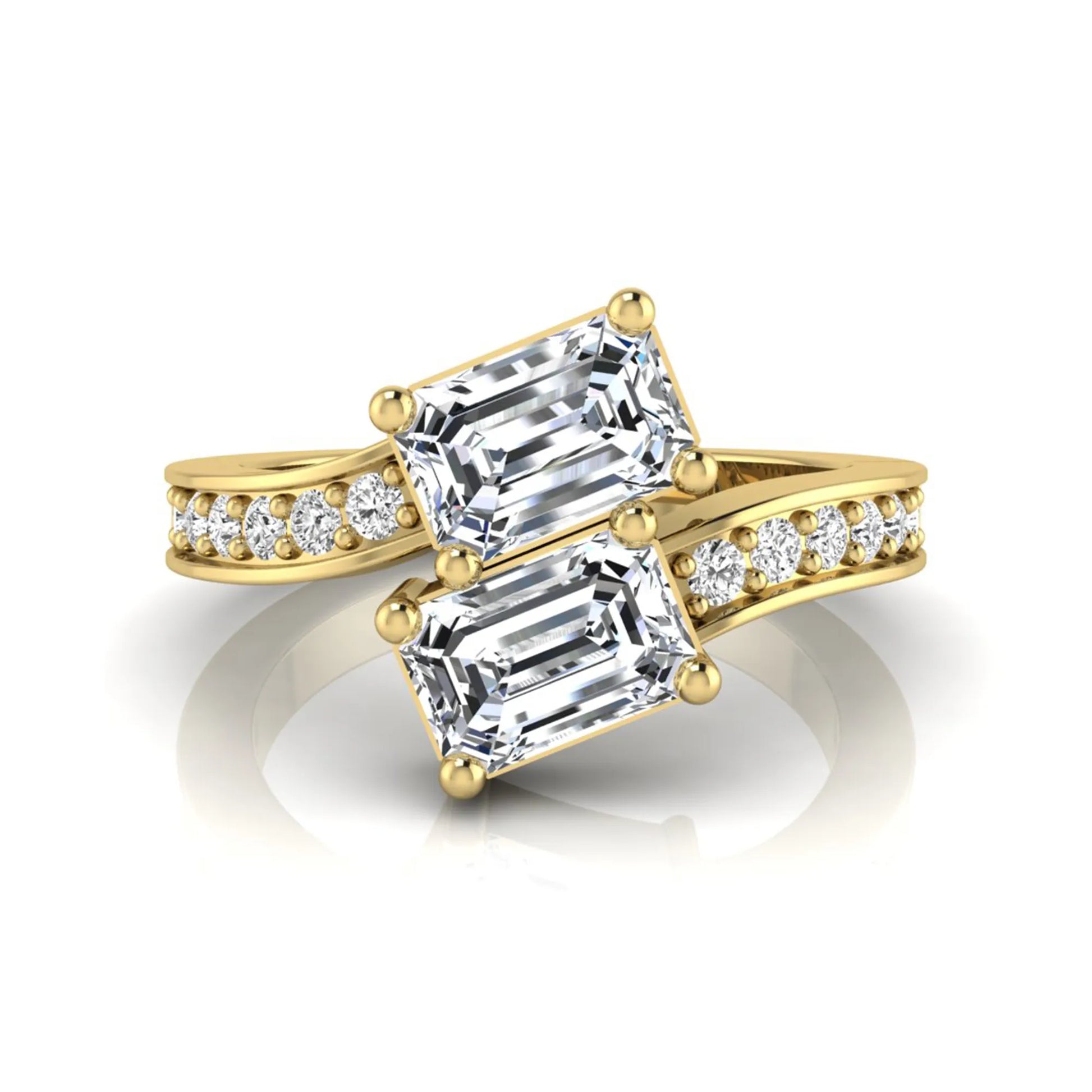 Princess Cluster Prong Set Lab Grown Diamond Engagement Ring