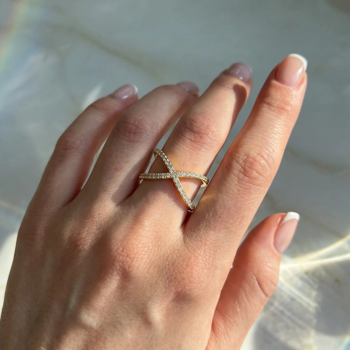 X-Over Stackable Lab Grown Diamond Pavé Engagement Ring