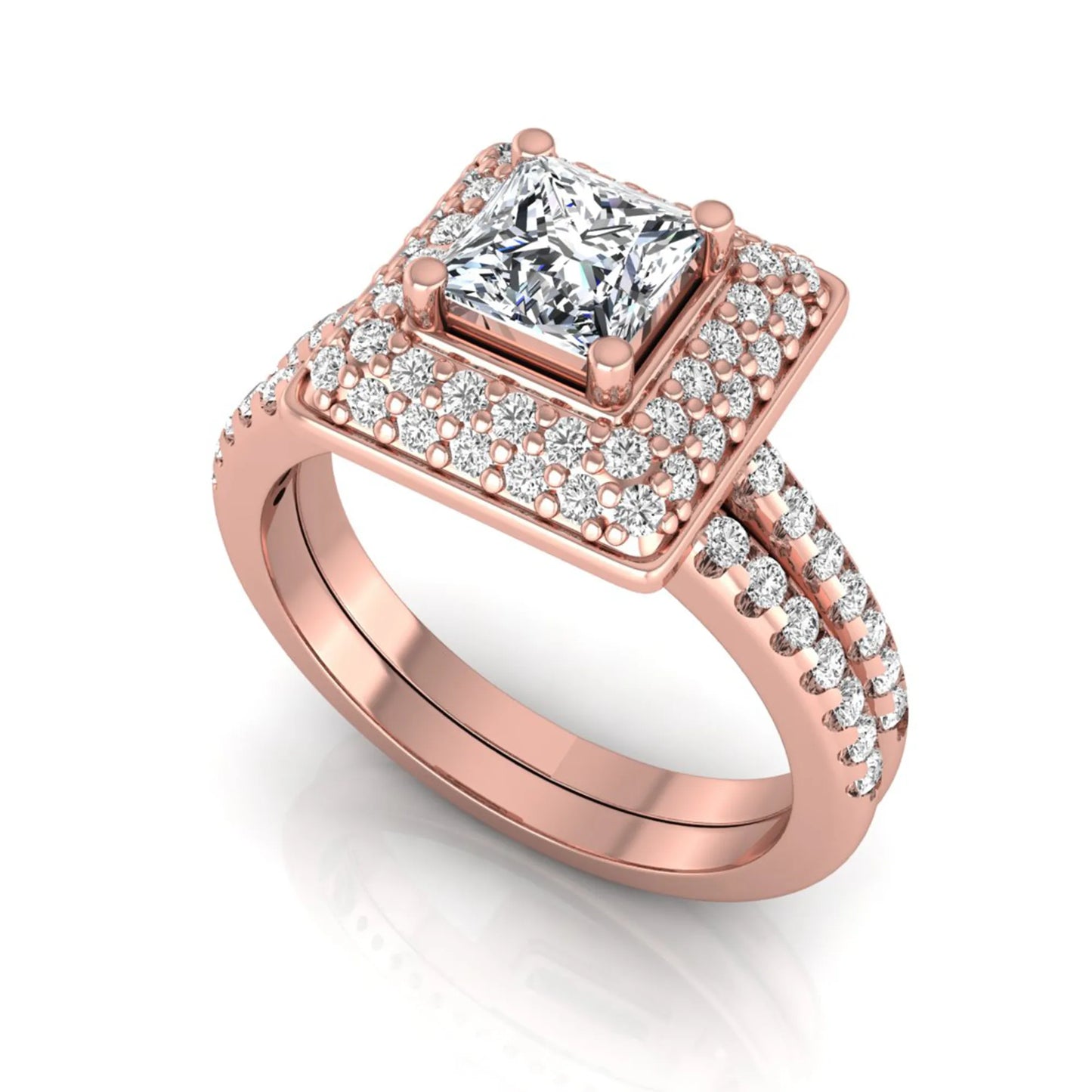 Princess Cluster Prong Set Lab Grown Diamond Engagement Ring