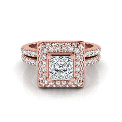 Princess Cluster Prong Set Lab Grown Diamond Engagement Ring