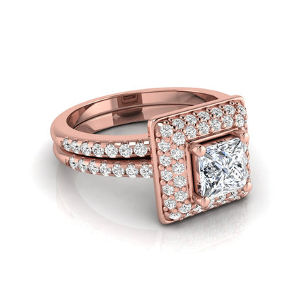 Princess Cluster Prong Set Lab Grown Diamond Engagement Ring