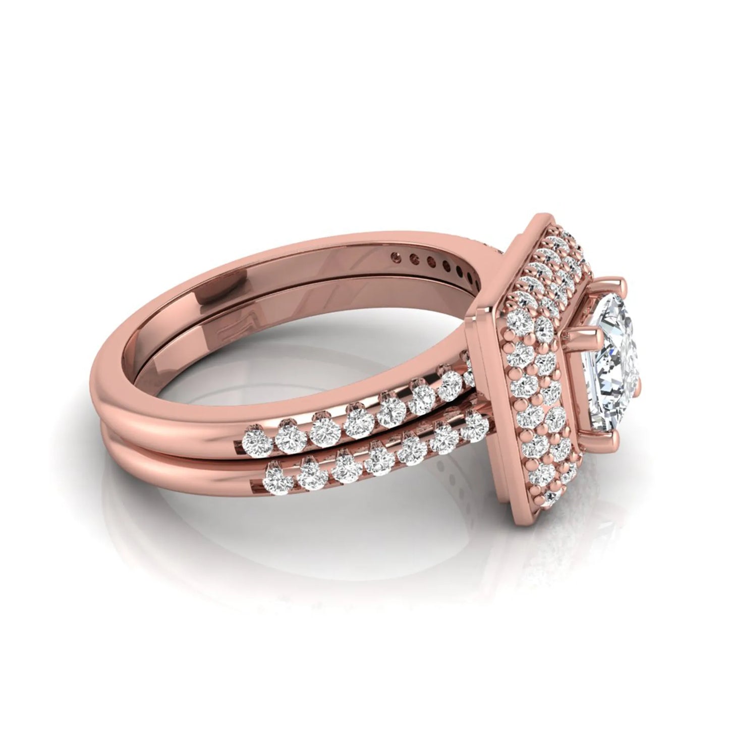 Princess Cluster Prong Set Lab Grown Diamond Engagement Ring