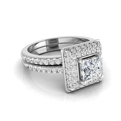 Princess Cluster Prong Set Lab Grown Diamond Engagement Ring