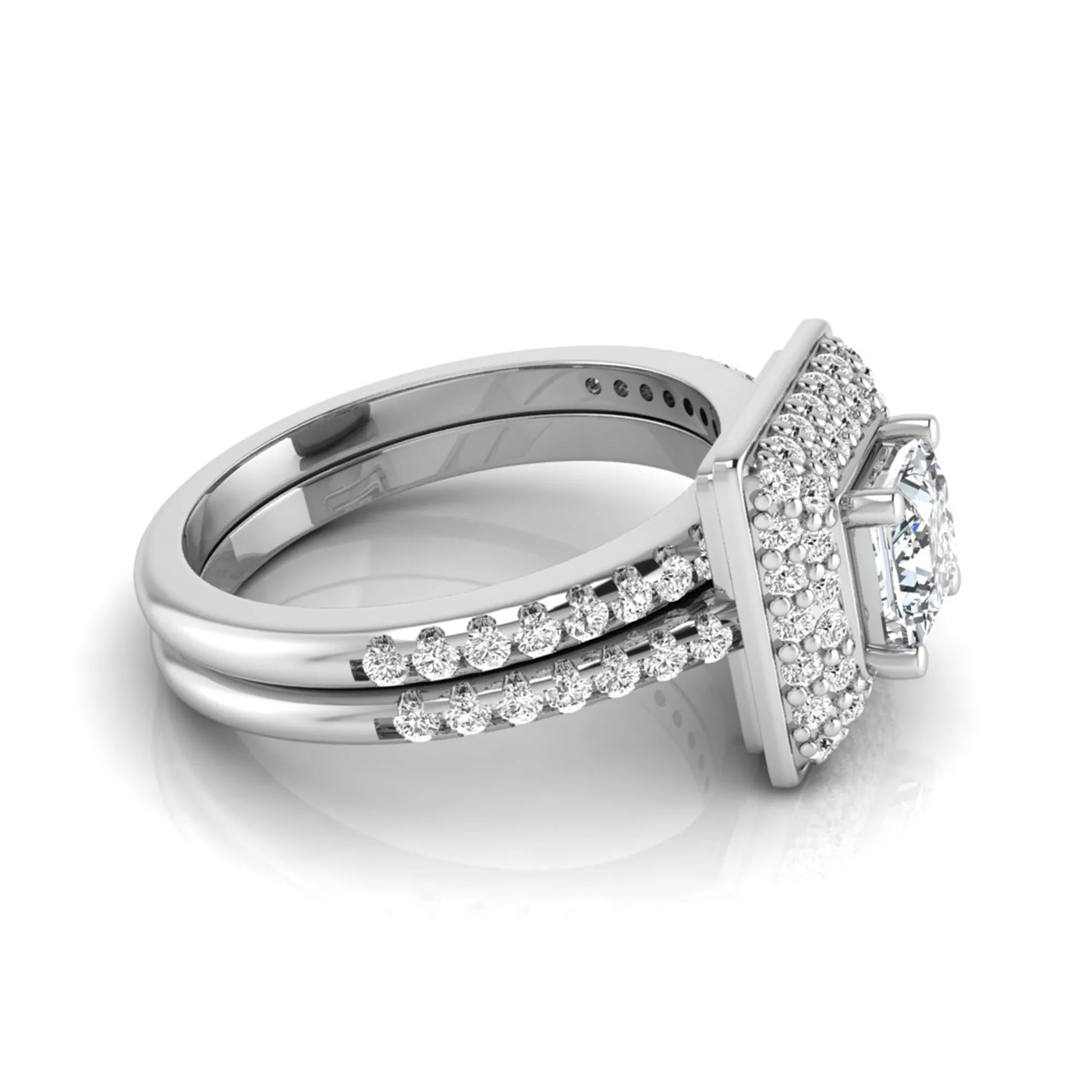 Princess Cluster Prong Set Lab Grown Diamond Engagement Ring