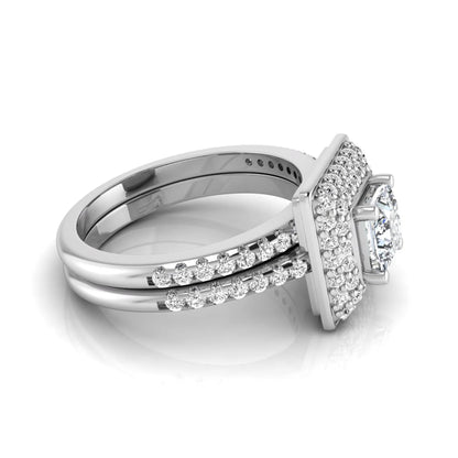 Princess Cluster Prong Set Lab Grown Diamond Engagement Ring