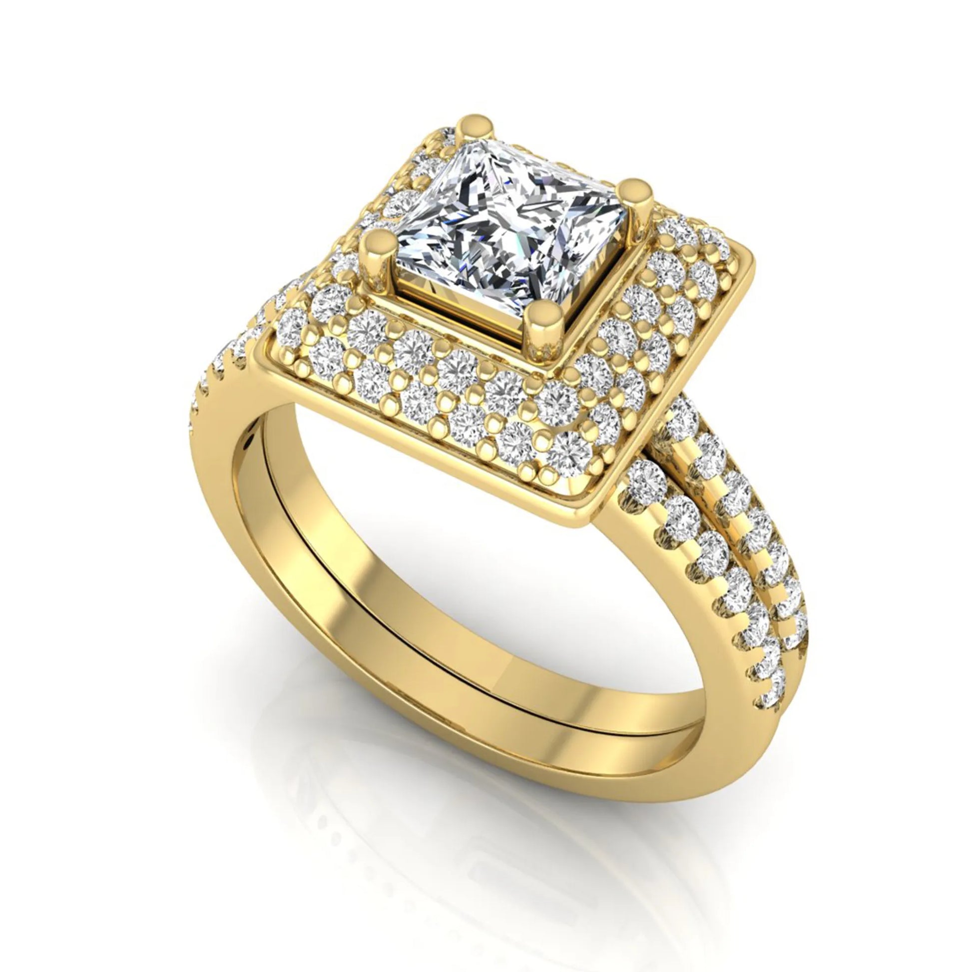 Princess Cluster Prong Set Lab Grown Diamond Engagement Ring