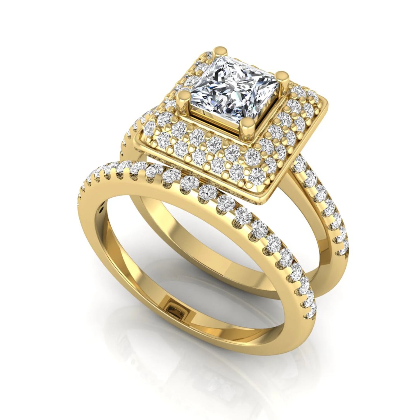 Princess Cluster Prong Set Lab Grown Diamond Engagement Ring