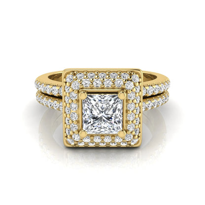 Princess Cluster Prong Set Lab Grown Diamond Engagement Ring