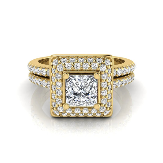 Princess Cluster Prong Set Lab Grown Diamond Engagement Ring
