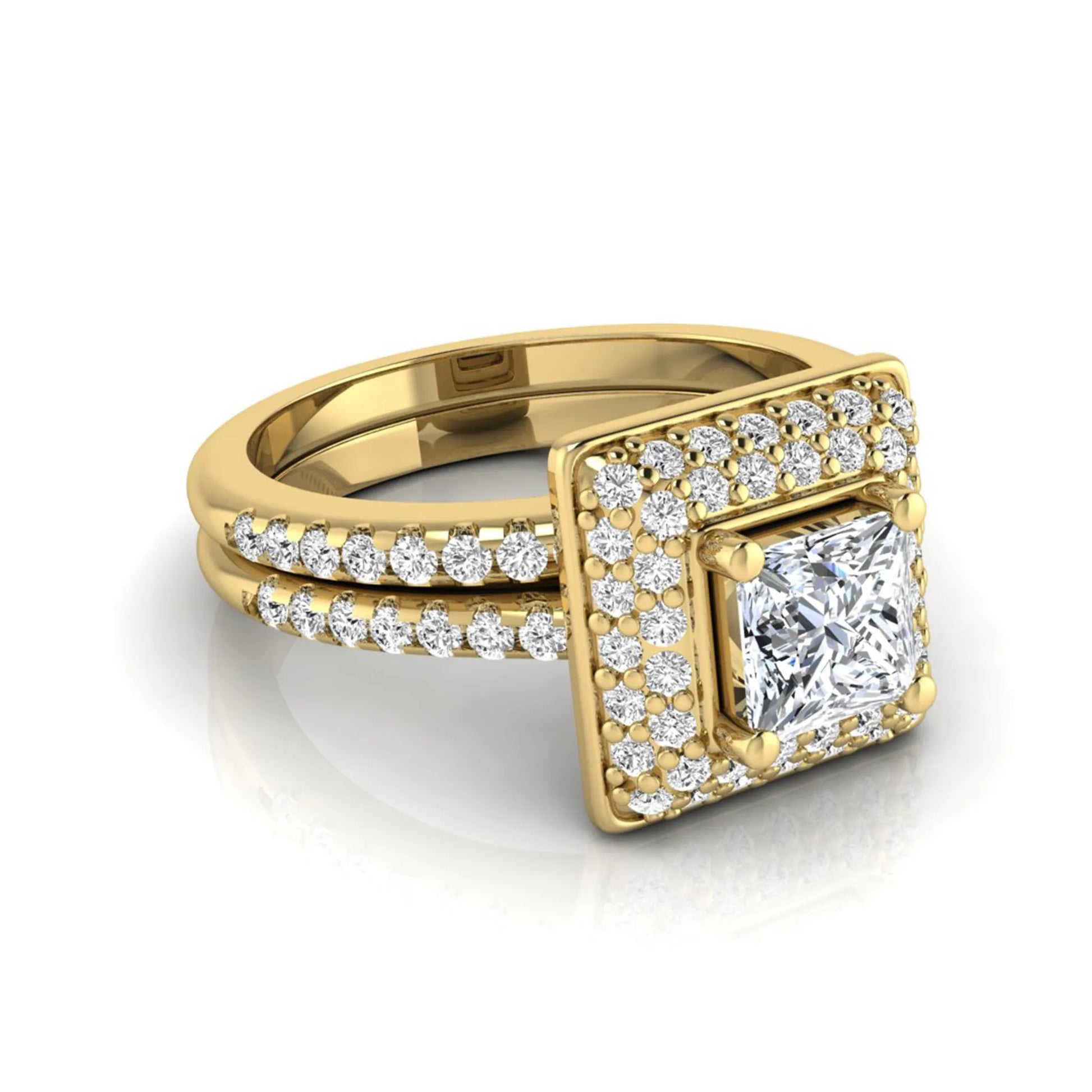 Princess Cluster Prong Set Lab Grown Diamond Engagement Ring