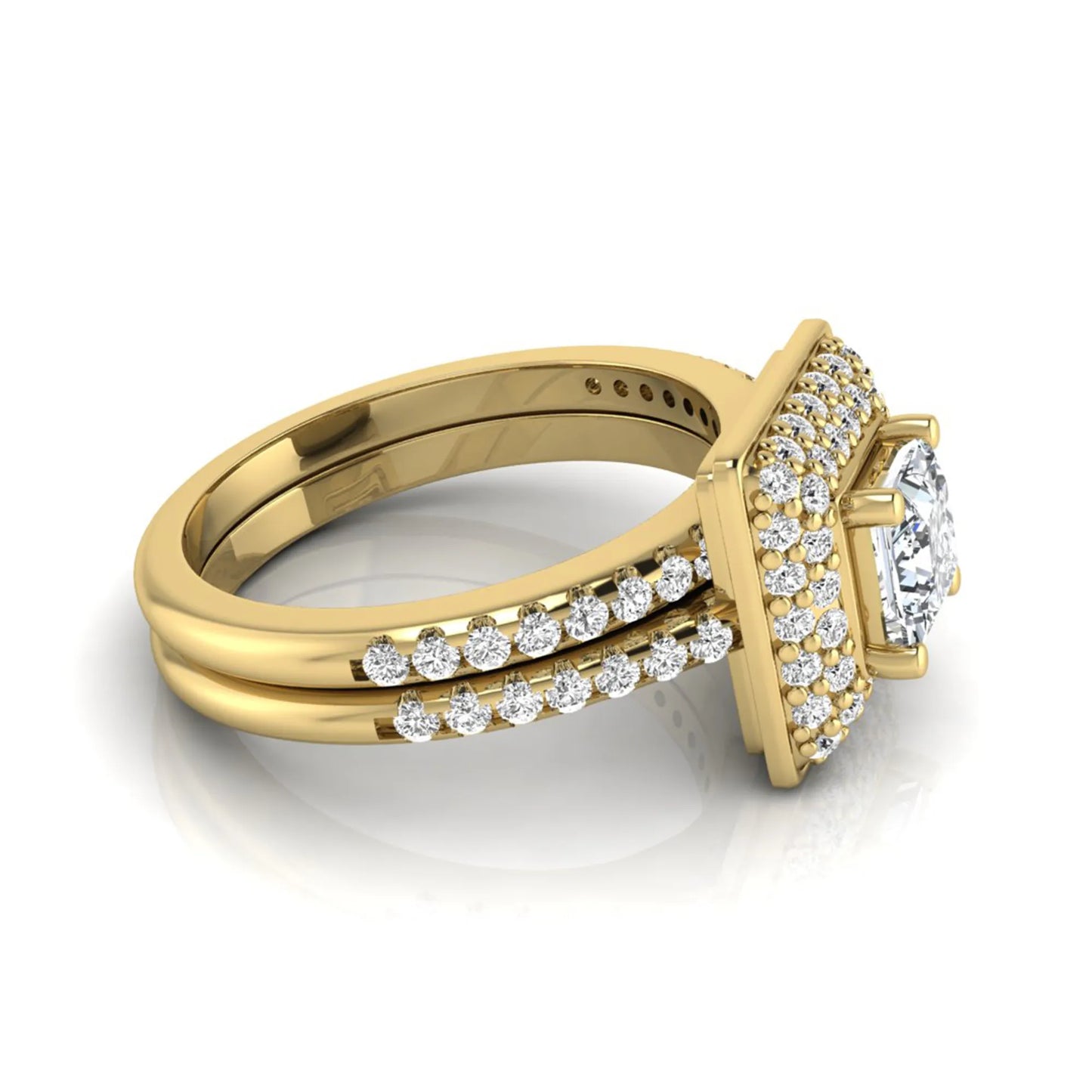 Princess Cluster Prong Set Lab Grown Diamond Engagement Ring