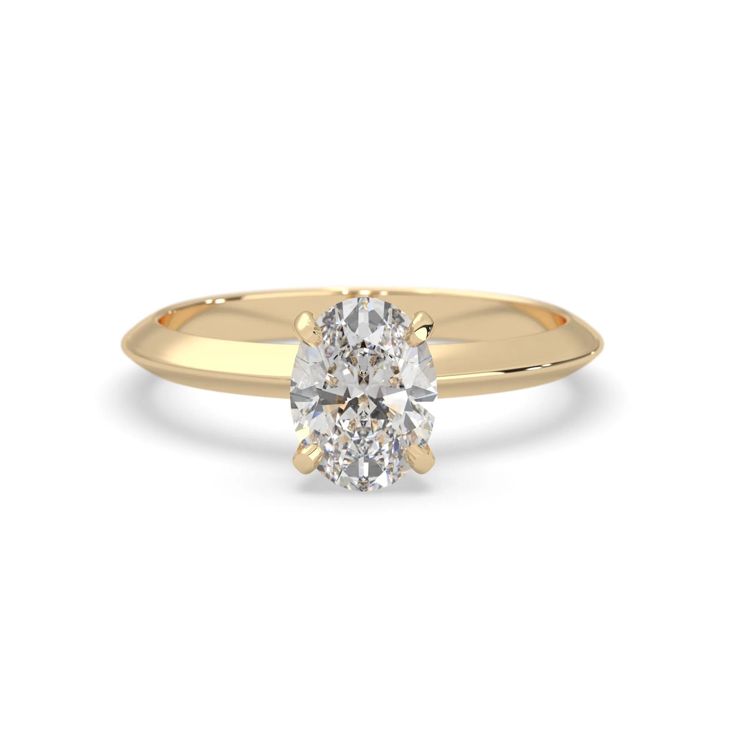 yellow-Gold ring with a diamond on a white background