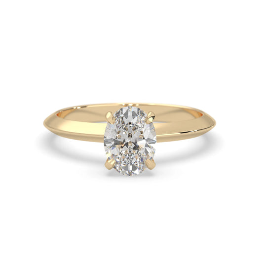 yellow-Gold ring with a diamond on a white background