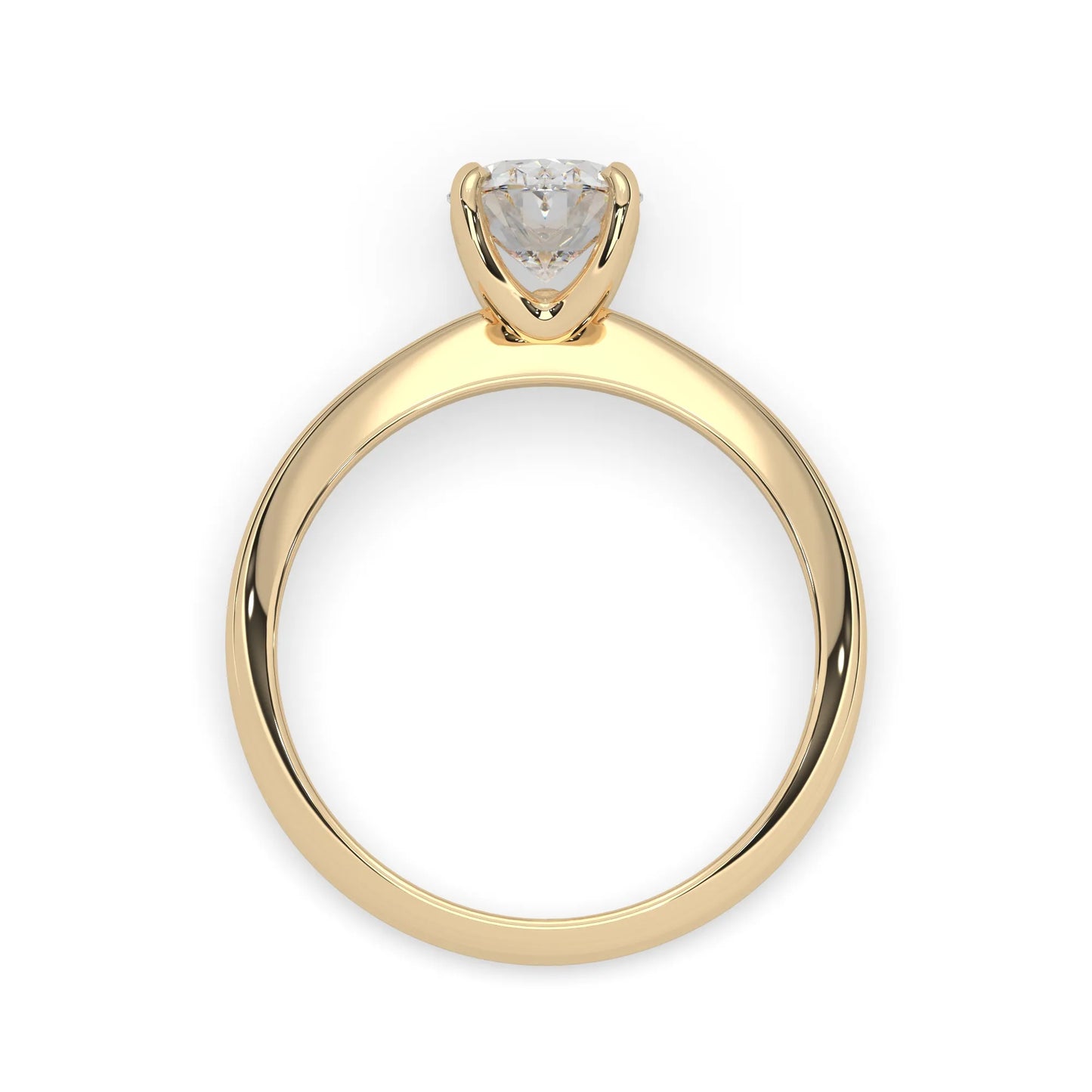 yellow-Gold ring with a diamond on a white background