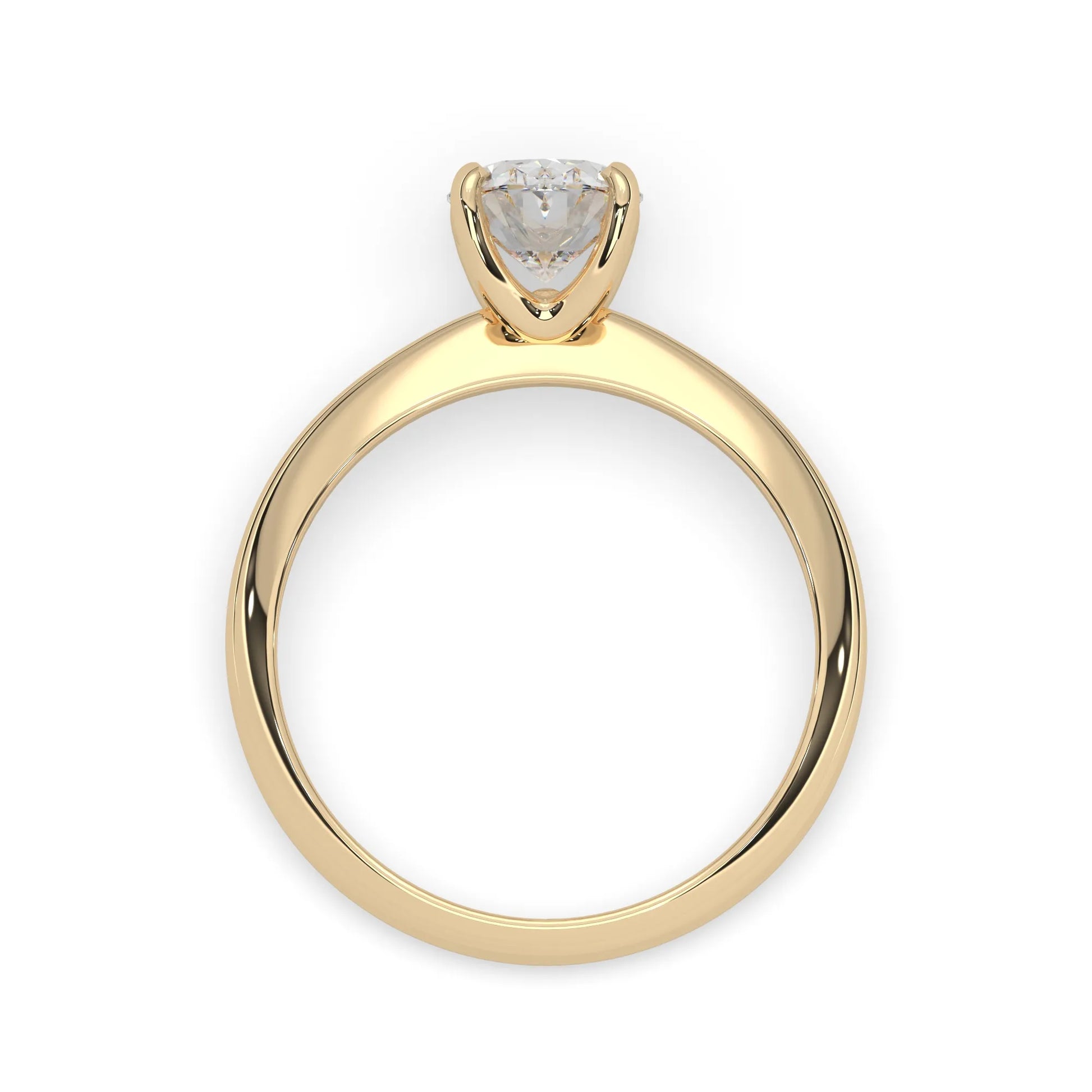 yellow-Gold ring with a diamond on a white background